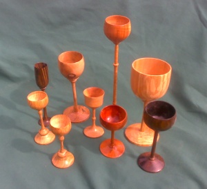 assorted miniature goblets 7.5H to 3H